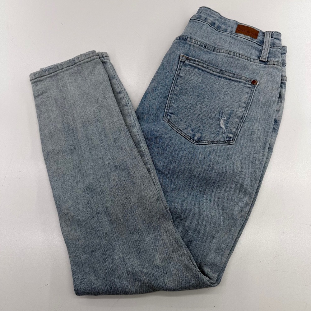 Judy Blue Womens 14W Skinny Fit Distressed Light Wash High Rise Jeans JB82186